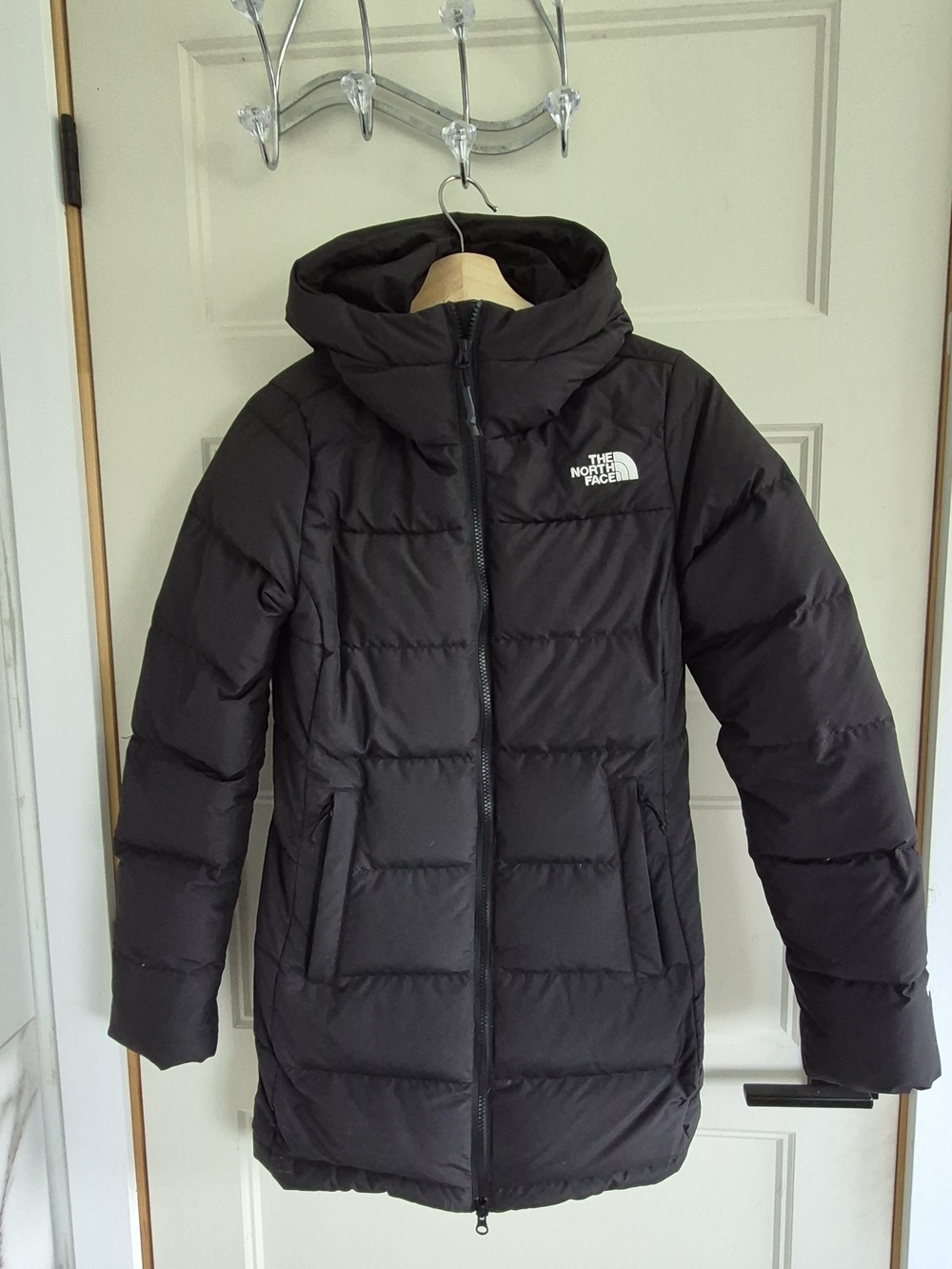 The North Face Black Quilted Hooded Puffer Coat Women SMALL